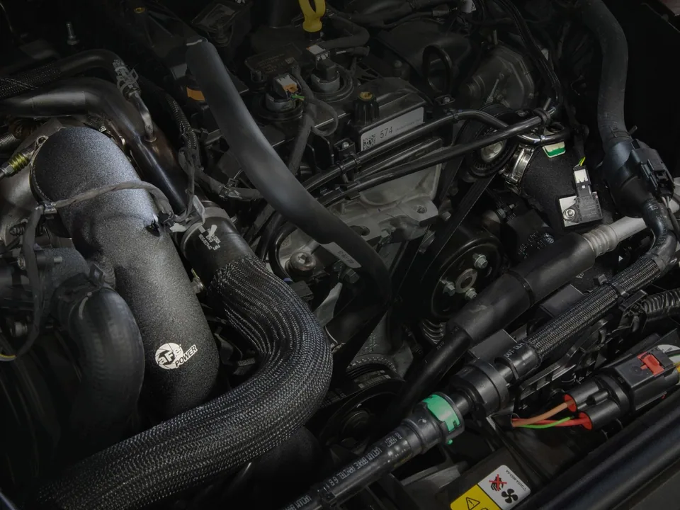 aFe Power 21-22 Ford Bronco L4-2.3L (t) BladeRunner 3 IN Aluminum Hot Charge Pipe Black 46-20578-B 5 of 6