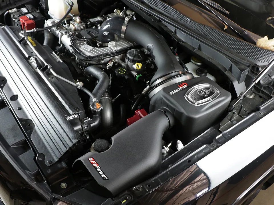 aFe 16-19 Nissan Titan XD V8 5.0L Momentum HD Cold Air Intake System w/ Pro DRY S Media 51-76105 2 of 6
