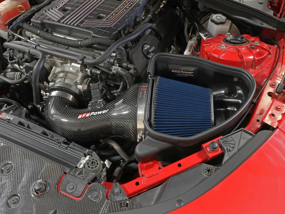 aFe 17-12 Chevrolet Camaro ZL1 (6.2L-V8) Track Series Carbon Fiber CAI System w/ Pro 5R Filters 57-10018R 2 of 6