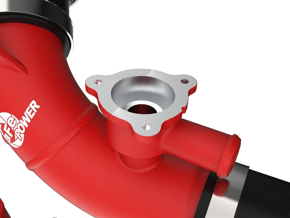aFe 2022 Toyota Land Cruiser (J300) V6-3.5L (tt) BladeRunner 2.5in Aluminum Hot Charge Pipe - Red 46-20558-R 3 of 5