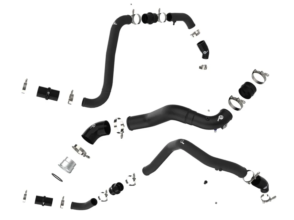 aFe BladeRunner 21-22 Ford F-150 Ecoboost V6-3.5L(tt) Aluminum Hot and Cold Charge Pipe Kit Black 46-20514-B 2 of 6