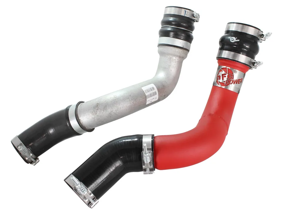 aFe BladeRunner 3in Red Intercooler Tube Hot Side w/Couplings 13-18 Dodge RAM Diesel 6.7L (td) 46-20138-R 5 of 5