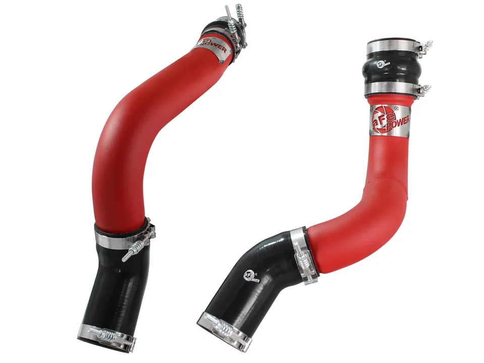 aFe BladeRunner 3in Red Intercooler Tubes Hot & Cold Side Kit for 13-18 Dodge RAM Diesel 6.7L (td) 46-20134-R 2 of 5