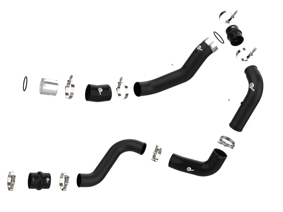 aFe BladeRunner Black 3in Aluminum Charge Pipe Kit 20-21 GM Diesel Trucks V8-6.6L (td) L5P 46-20444-B 2 of 5