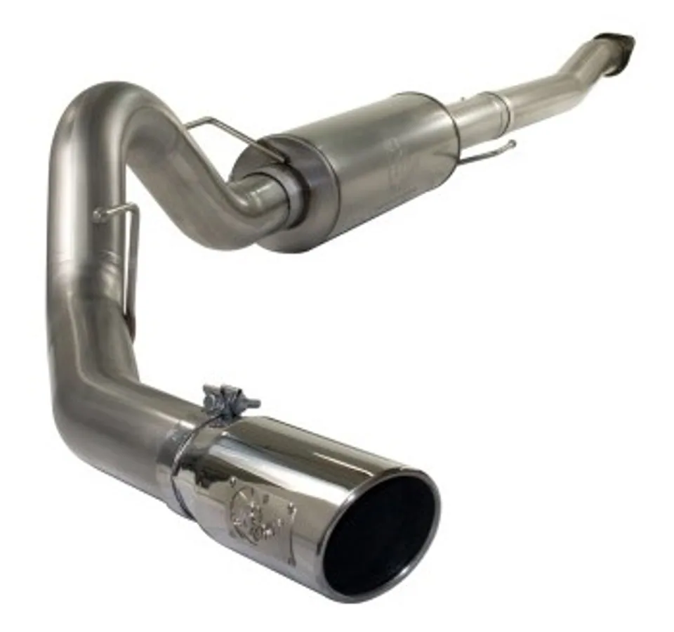 aFe MACHForce XP Exhaust Cat-Back SS-409 4in Polished Tip 11-12 Ford F-150 EcoBoost V6-3.5L (tt) 49-43041-P 1 of 1