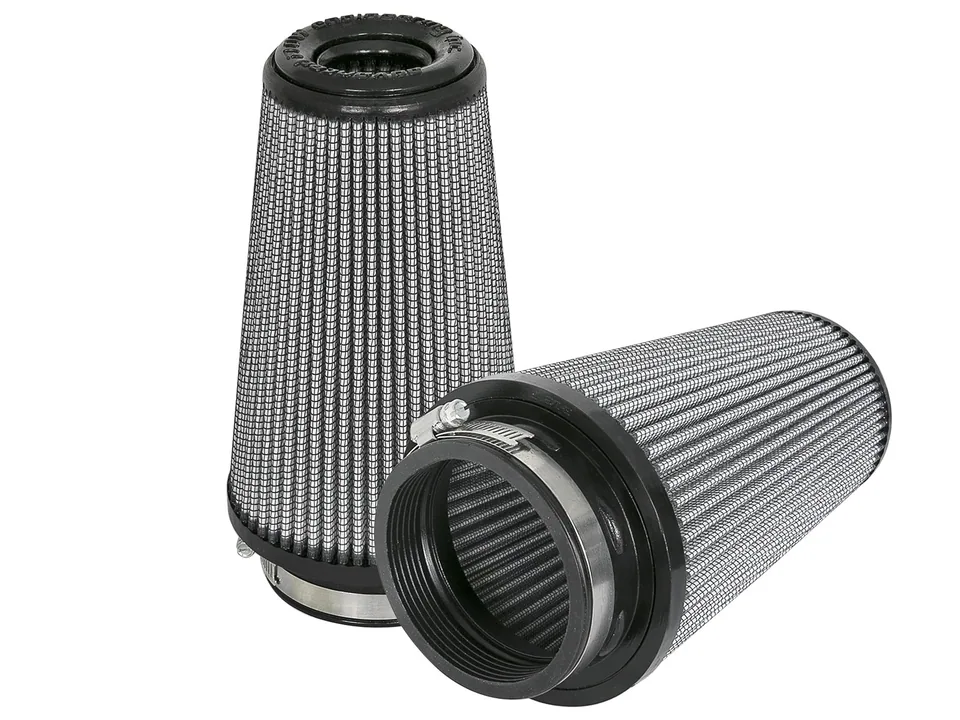 aFe Magnum FLOW Pro DRY S Replacement Air Filter (Pair) F-3.5in. / B-5in. / T-3.5in. (Inv) / H-8in. 21-91117-MA 1 of 5