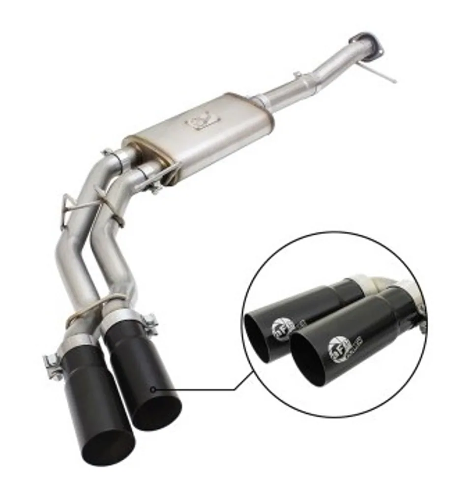 aFe Rebel Exhausts 3in SS Cat-Back 09-14 Ford F-150 4.6/5.0/5.4L w/ Black Tips 49-43080-B 1 of 1