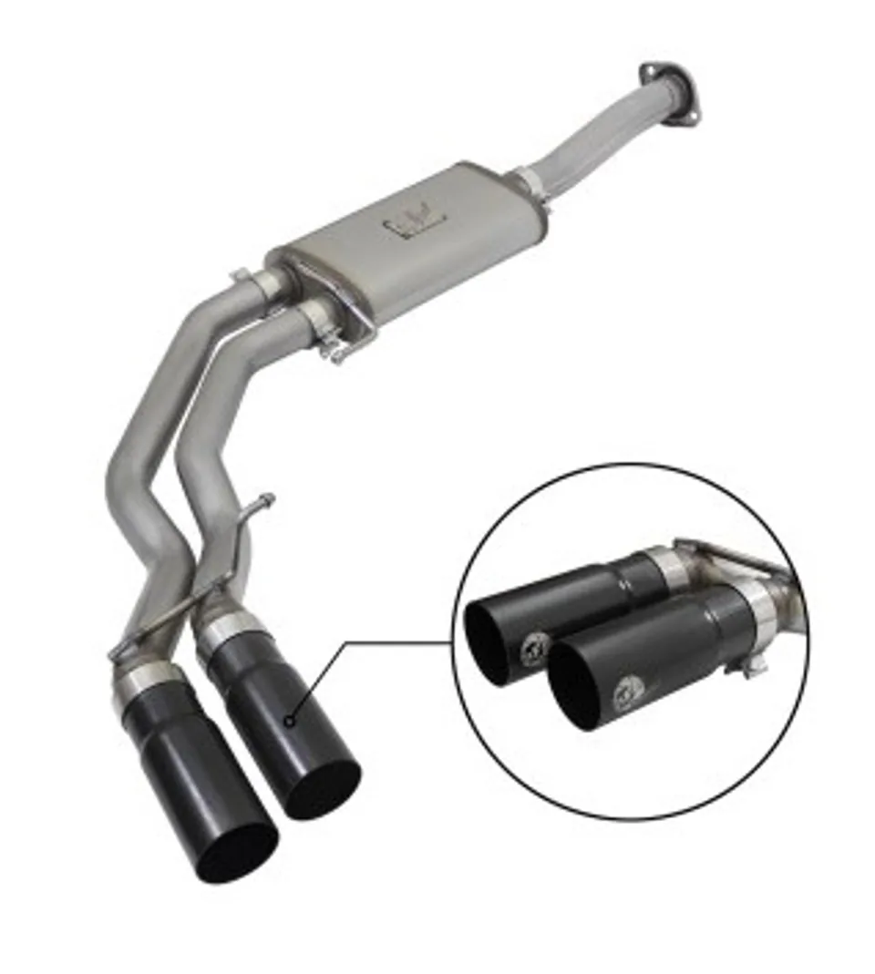 aFe Rebel Exhausts 3in SS Cat-Back 15-16 Ford F-150 EcoBoost V6 2.7/3.5L V8 5.0L w/ Black Tips 49-43081-B 1 of 1