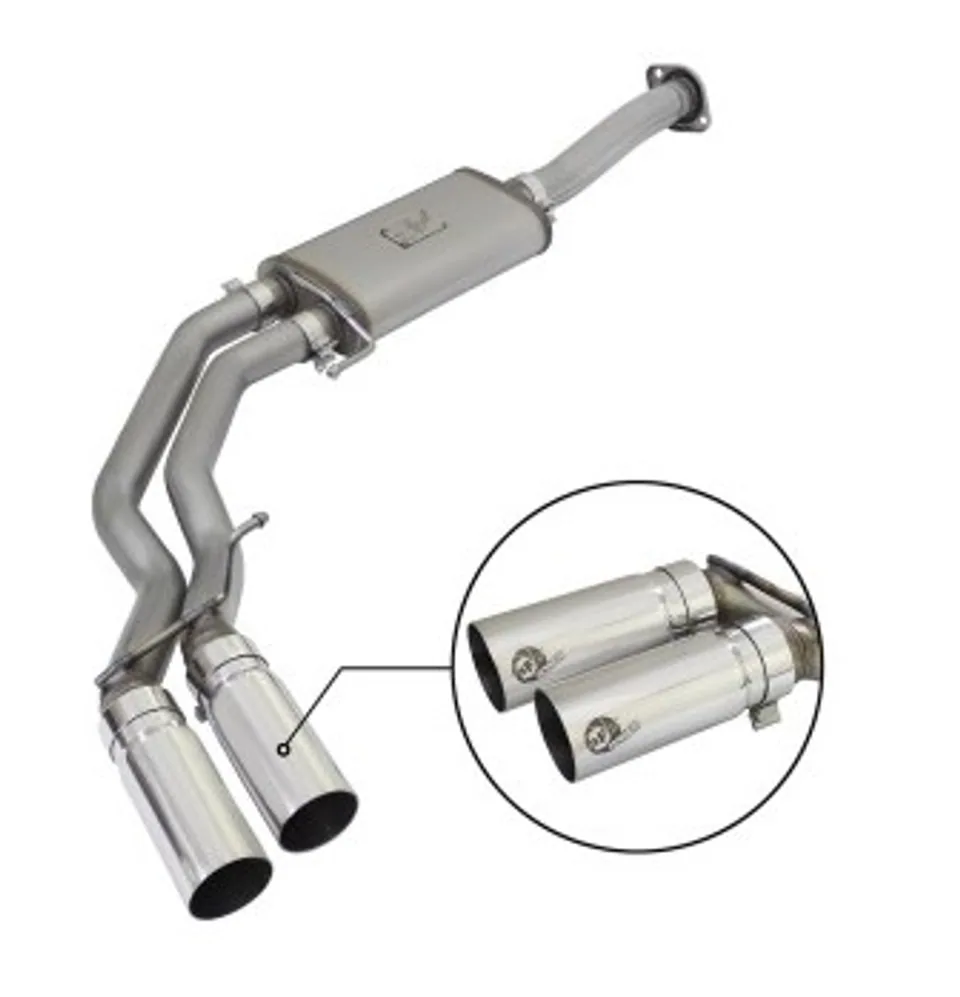 aFe Rebel Exhausts 3in SS Cat-Back 15-16 Ford F-150 EcoBoost V6 2.7/3.5L V8 5.0L w/ Polished Tips 49-43081-P 1 of 1