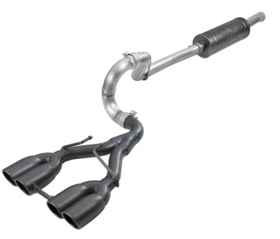 aFe Rebel Series 2.5in. 304 SS C/B Exhaust System 2018 Jeep Wrangler (JL) V6-3.6L - Black Tip 49-38071-B 1 of 1