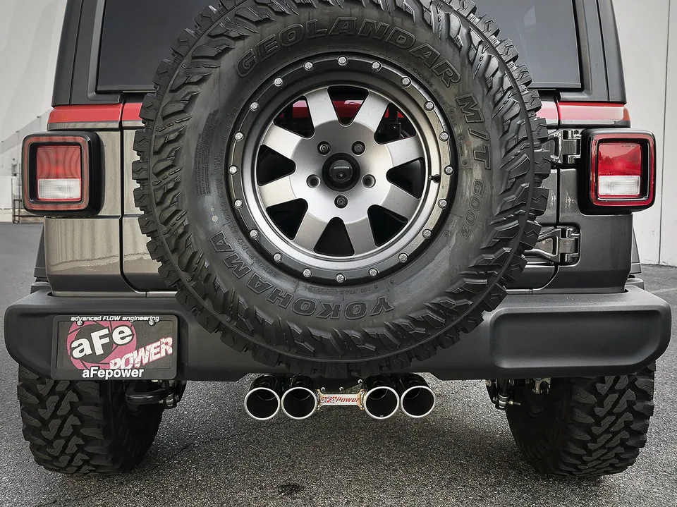 aFe Rebel Series 2.5in 304 SS Cat-Back Exhaust w/ Polished Tip 18-20 Jeep Wrangler (JL) 49-38073-P 5 of 6