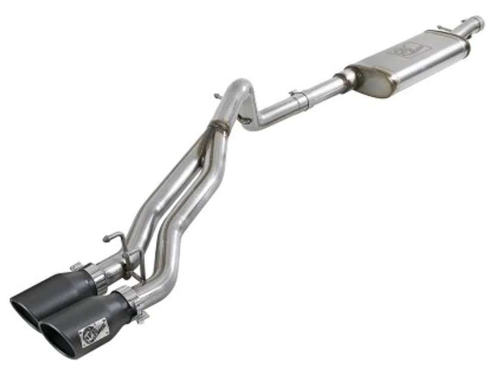 aFe Rebel Series Cat-Back 2.5in Dual Center Exit SS Exhaust w/ Black Tips 07-14 Jeep Wrangler V6 49-48054-B 1 of 1