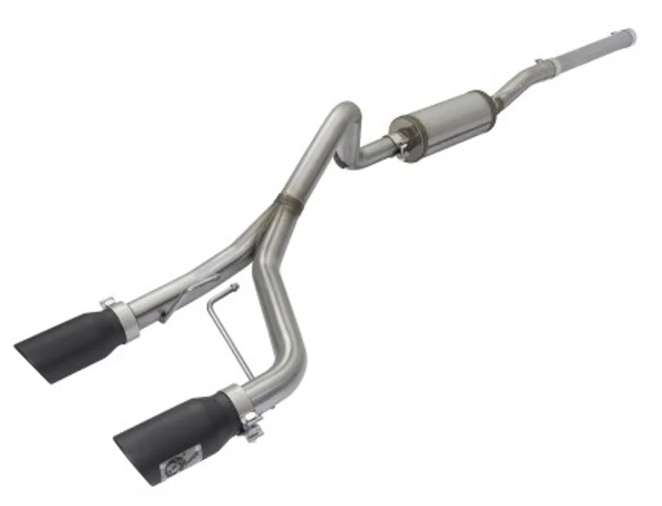 aFe Rebel Series CB 2.5in Dual Center Exit SS Exhaust w/ Black Tips 07-15 Jeep Wrangler 3.6L/3.8L V6 49-48056-B 1 of 1