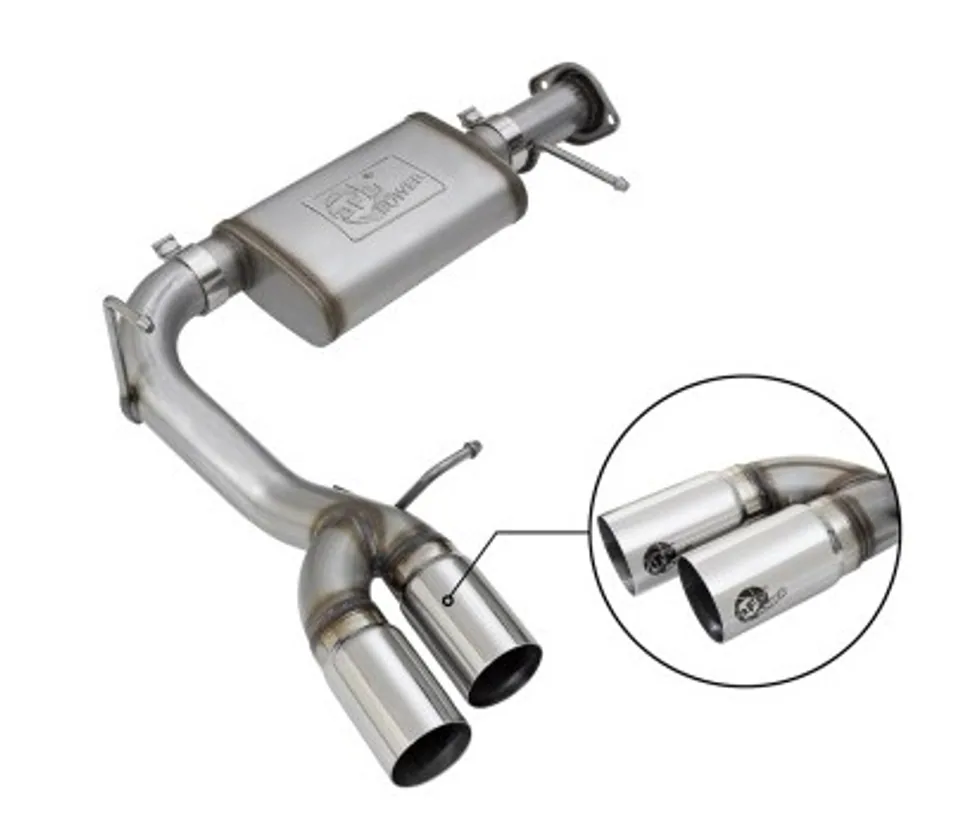 aFe Rebel Series CB 3in Middle Side Exit SS Exht w/Polish Tips 15-17 Chevy Colorado / GMC Canyon 49-44061-P 1 of 1