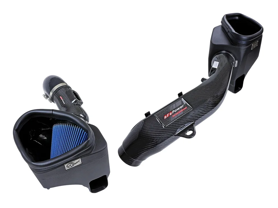 aFe Track Series Stg 2 Carbon Fiber Intake w/Pro 5R Media 15-20 BMW M3/M4(F80/82/83) L6-3.0L(tt) S55 57-10006R 3 of 6