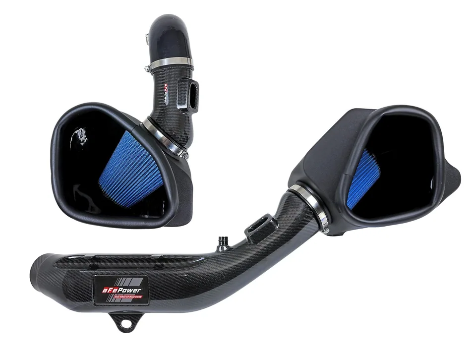 aFe Track Series Stg 2 Carbon Fiber Intake w/Pro 5R Media 15-20 BMW M3/M4(F80/82/83) L6-3.0L(tt) S55 57-10006R 5 of 6