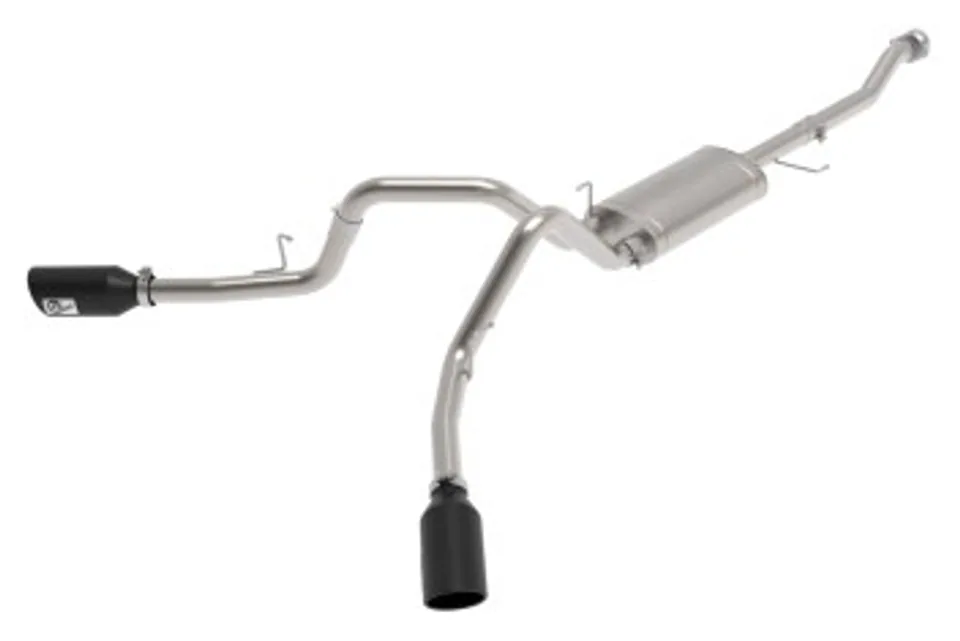 aFe Vulcan 3in 304 SS Cat-Back Exhaust 2021 Ford F-150 V6 2.7L/3.5L (tt)/V8 5.0L w/ Black Tips 49-33126-B 1 of 1