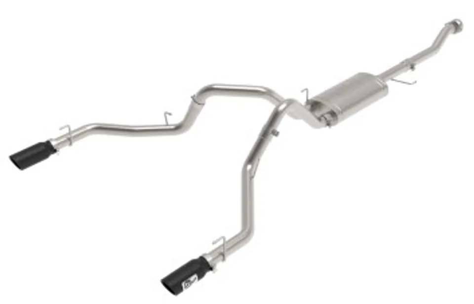 aFe Vulcan 3in 304 SS Cat-Back Exhaust 2021 Ford F-150 V6 2.7L/3.5L (tt)/V8 5.0L w/ Black Tips 49-33127-B 1 of 1