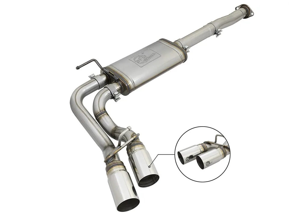 aFe Power Rebel Series 3in SS Cat-Back Exhaust w/ Polished Tips 2005-2015 Toyota Tacoma V6-4.0L 49-46033-P 1 of 2