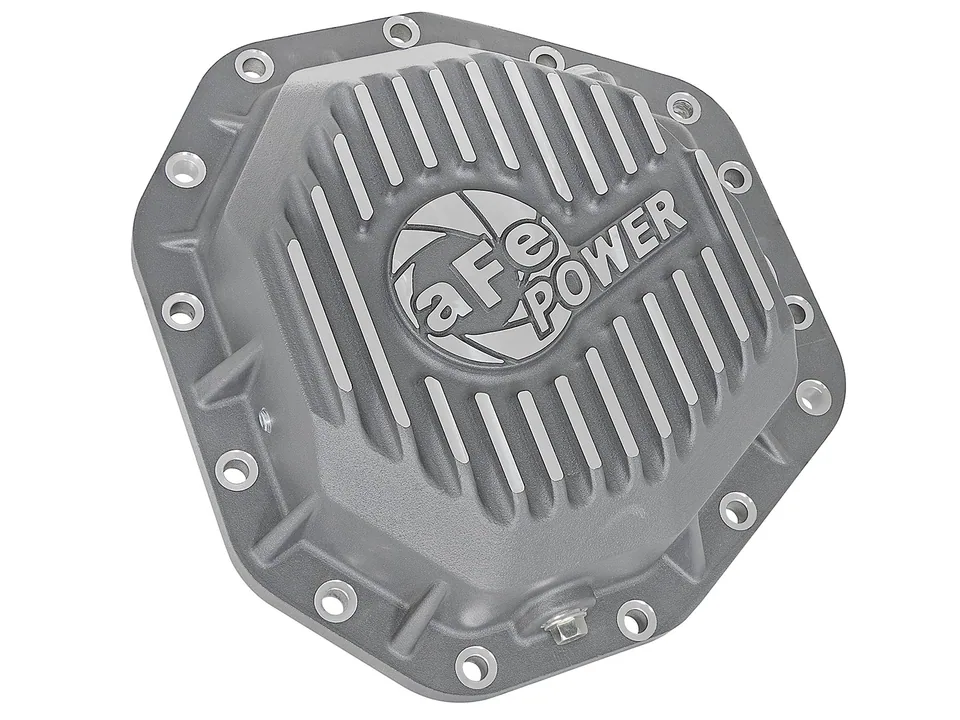 aFe Power Street Ser Rear Diff Cover Raw w/Mach Fin 2017-2021 Ford Diesel Trucks V8-6.7L(td) Dana M275-14 46-70350 2 of 6