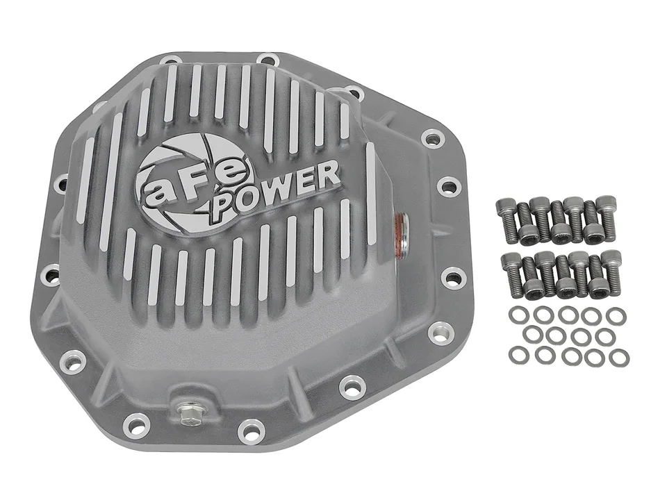 aFe Power Street Ser Rear Diff Cover Raw w/Mach Fin 2017-2021 Ford Diesel Trucks V8-6.7L(td) Dana M275-14 46-70350 6 of 6