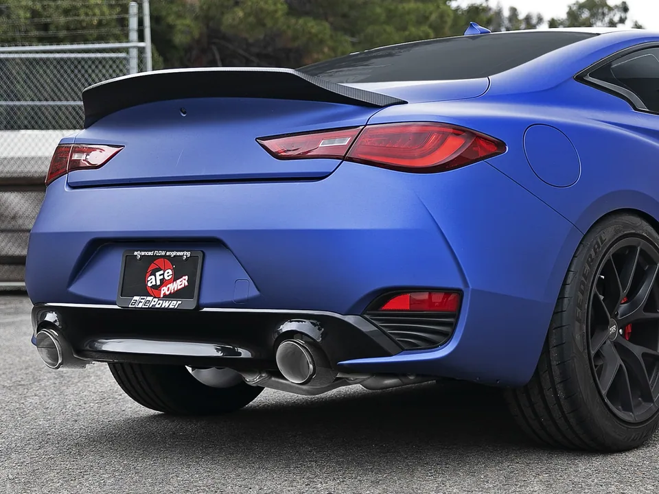 aFe POWER Takeda 2.5in 304 SS Axle-Back Exhaust w/ Carbon Fiber Tips 17+ Infiniti Q60 V6-3.0L (tt) 49-36133NM-C 6 of 6