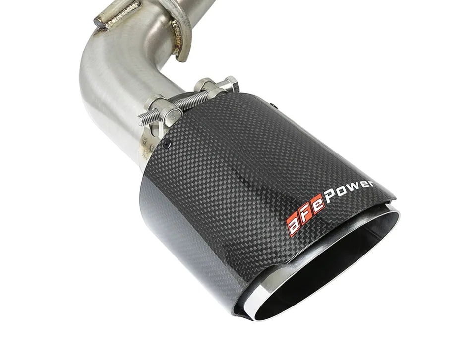 aFe POWER Takeda 2.5in 304 SS CB Exhaust w/ Carbon Fiber Tips 17-22 Infiniti Q60 V6-3.0L (tt) 49-36134NM-C 2 of 6
