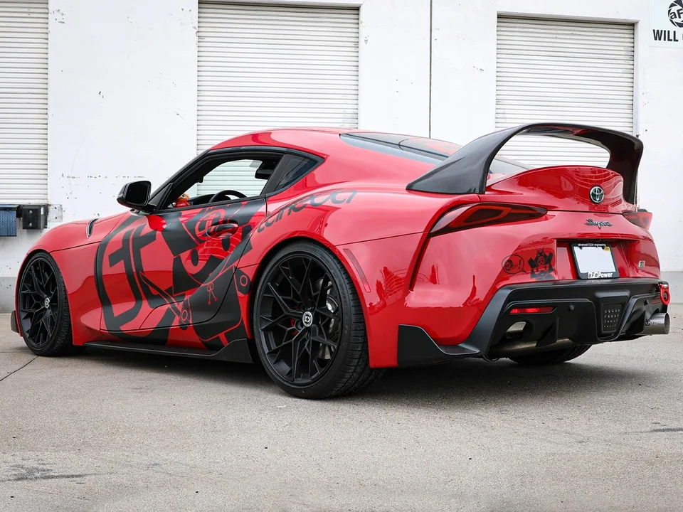 aFe POWER Takeda 2020-2022 Toyota Supra L6-3.0L (t) 3.5in 304 SS CB Exhaust 4in Brushed Finish Tip 49-36045-H 4 of 4