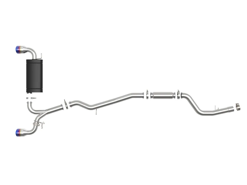 aFe POWER Takeda 2020-2022 Toyota Supra L6-3.0L (t) 3in-2.5in 304 SS CB Exhaust Blue Flame Tips 49-36043-L 3 of 5