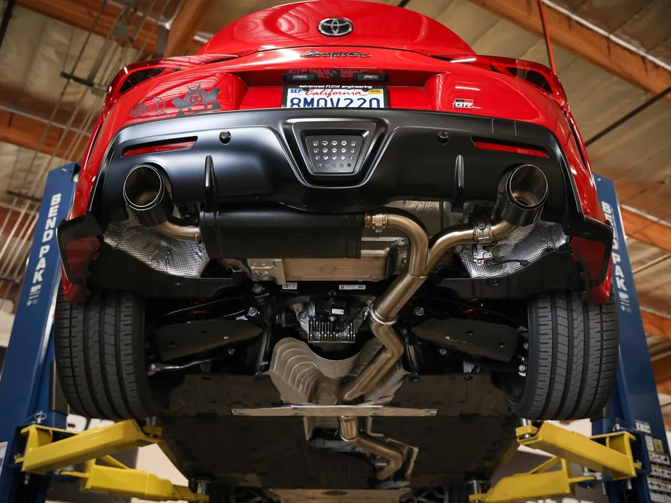 aFe POWER Takeda 2020-2022 Toyota Supra L6-3.0L (t) 3in-2.5in 304 SS CB Exhaust Carbon Tips 49-36043-C 5 of 5