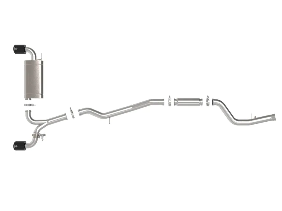 aFe POWER Takeda 2021-2022 Toyota Supra 2.0L (t) 2.5in-3in 304 SS CB Exhaust w/ Black Tips 49-36050-B 3 of 6