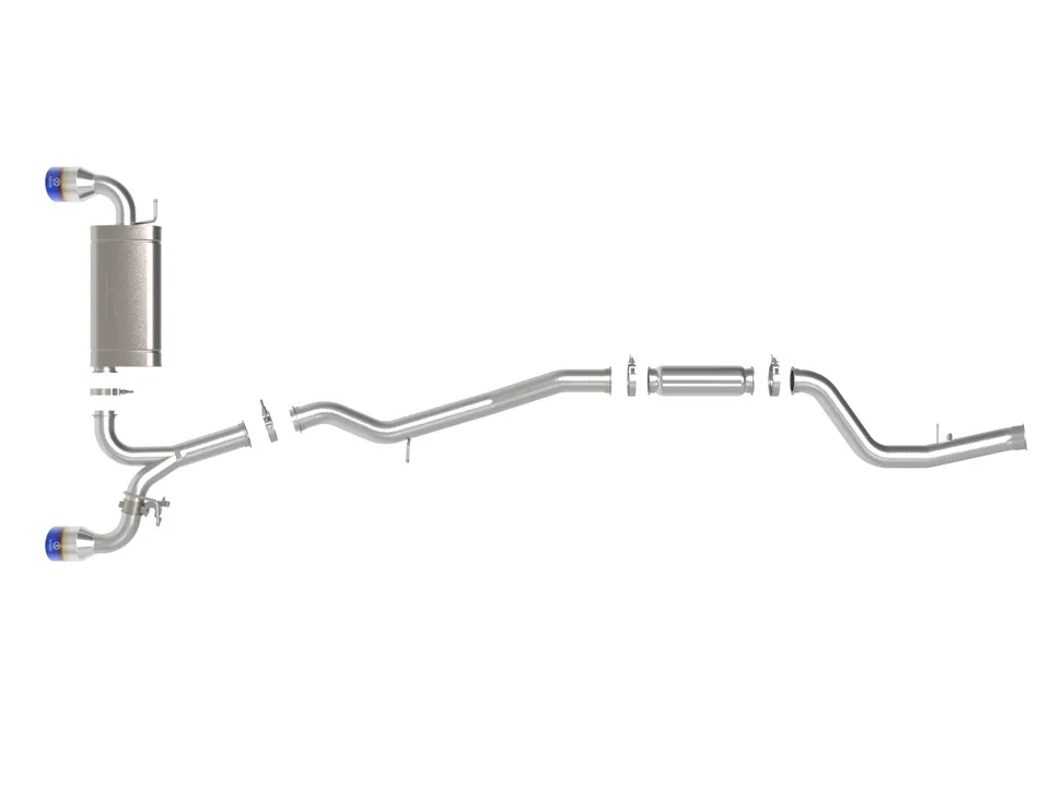 aFe POWER Takeda 2021 Toyota Supra 2.0L (t) 2.5in-3in 304 SS CB Exhaust w/ Blue Tips 49-36050-L 3 of 6