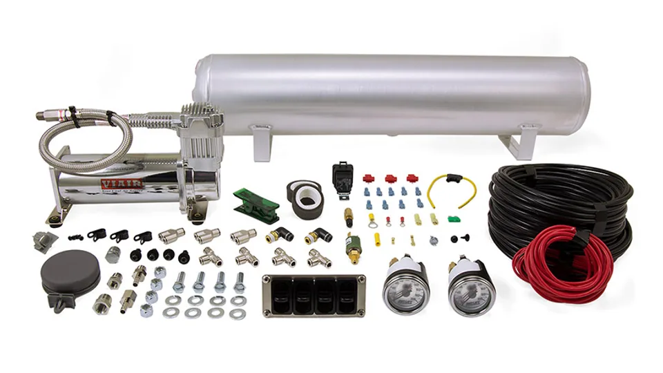 Air Lift 4-Way Manual Control System 100% Duty 1/4in Line 4 Gal. Tank. 27666 1 of 4