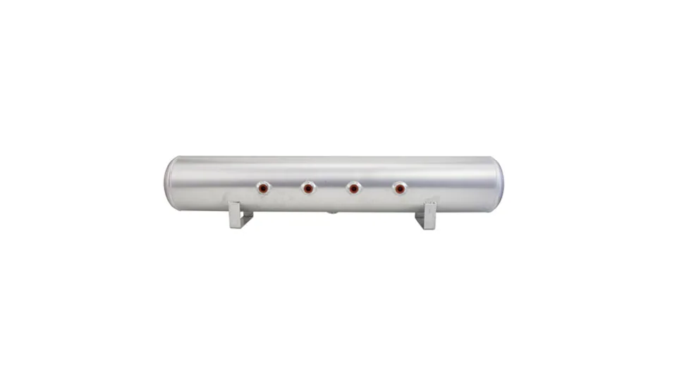 Air Lift 5 Gal Alum Air Tank - (4) 3/8in Face Ports & 1/4in Drain Port - 36in L X 6in D 11956 1 of 1