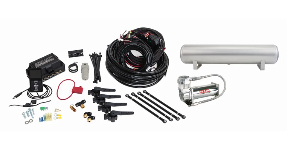 Air Lift Performance 3H (1/4 Air Line 4 Gal 5-Port  Raw Aluminum Tank VIAIR 444C Comp) 27692 1 of 4
