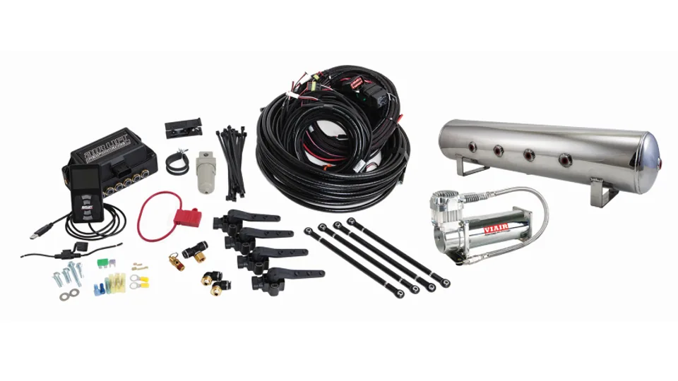 Air Lift Performance 3H (1/4 Air Line 4 Gal 7-Port  Polished Aluminum Tank VIAIR 444C Comp) 27794 1 of 4