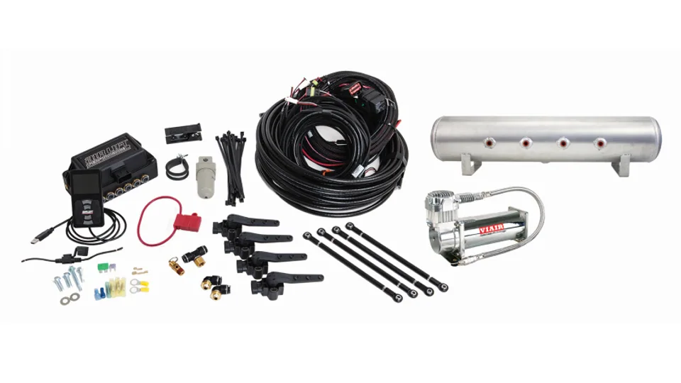 Air Lift Performance 3H (1/4 Air Line 4 Gal 7-Port  Raw Aluminum Tank VIAIR 444C Comp) 27694 1 of 4