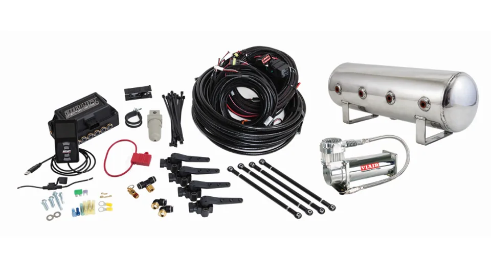 Air Lift Performance 3H (3/8 Air Line 2.5 Gal  Polished Aluminum Tank VIAIR 444C Comp) 27796 1 of 4