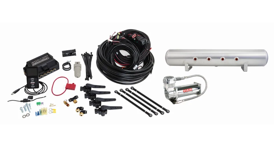 Air Lift Performance 3H (3/8 Air Line 5 Gal  Raw Aluminum Tank VIAIR 444C Comp) 27698 1 of 4