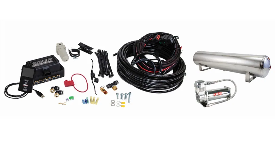 Air Lift Performance 3P (1/4 Air Line 4 Gal 5-Port  Polished Aluminum Tank VIAIR 444C Comp) 27782 1 of 3