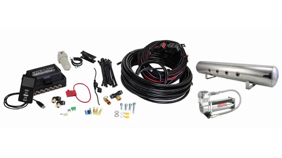 Air Lift Performance 3P (1/4 Air Line 5 Gal  Polished Aluminum Tank VIAIR 444C Comp) 27783 1 of 3