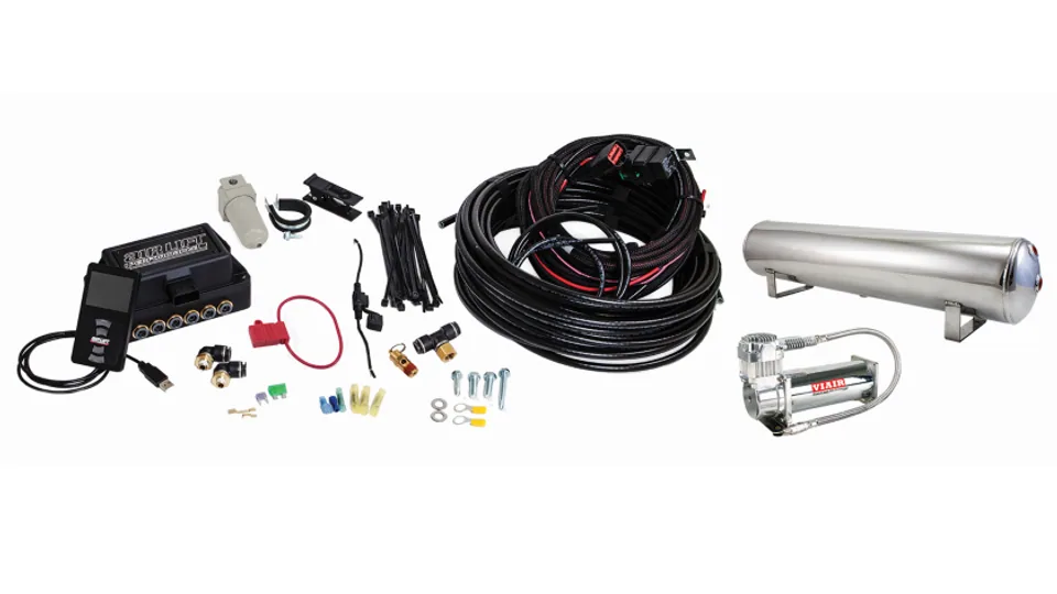 Air Lift Performance 3P (3/8 Air Line 4 Gal 5-Port  Polished Aluminum Tank VIAIR 444C Comp) 27787 1 of 3