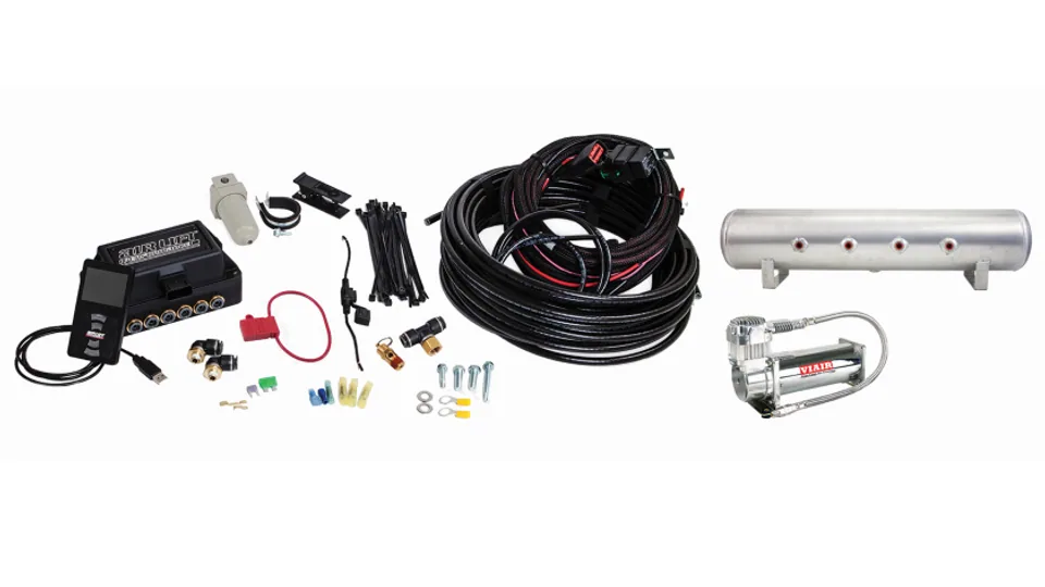 Air Lift Performance 3P (3/8 Air Line 4 Gal 7-Port  Raw Aluminum Tank VIAIR 444C Comp) 27689 1 of 3