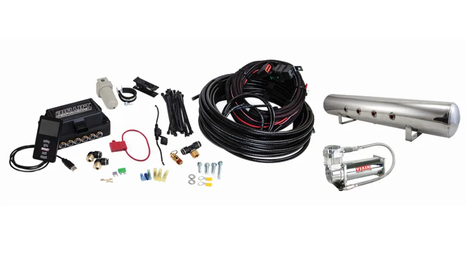 Air Lift Performance 3P (3/8 Air Line 5 Gal  Polished Aluminum Tank VIAIR 444C Comp) 27788 1 of 3