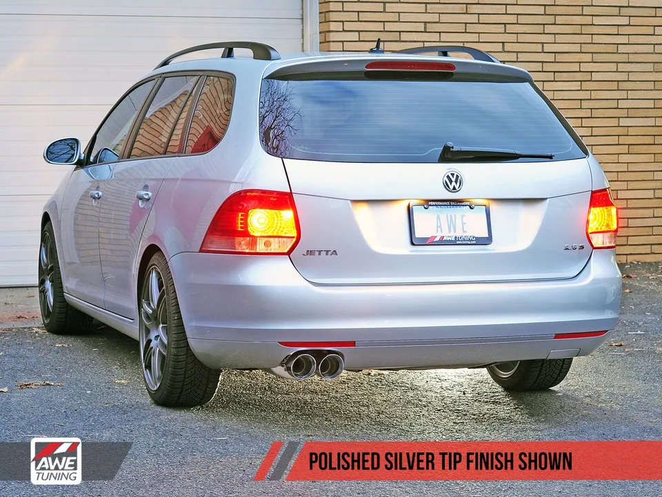 AWE Tuning 05-14 VW Mk5 Jetta Mk6 Sportwagen 2.5L Track Edition Exhaust - Diamond Black Tips 3020-23026 4 of 5
