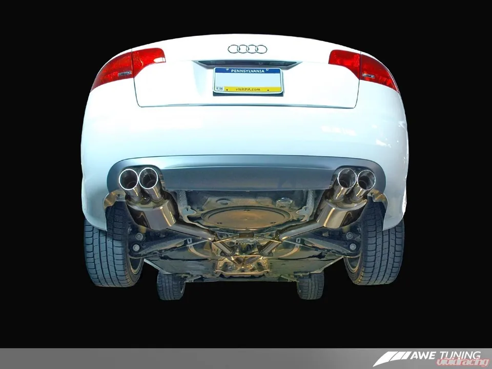 AWE Tuning 06-08 Audi B7 A4 3.2L Touring Edition Quad Tip Exhaust - Polished Silver Tips 3040-42012 1 of 1