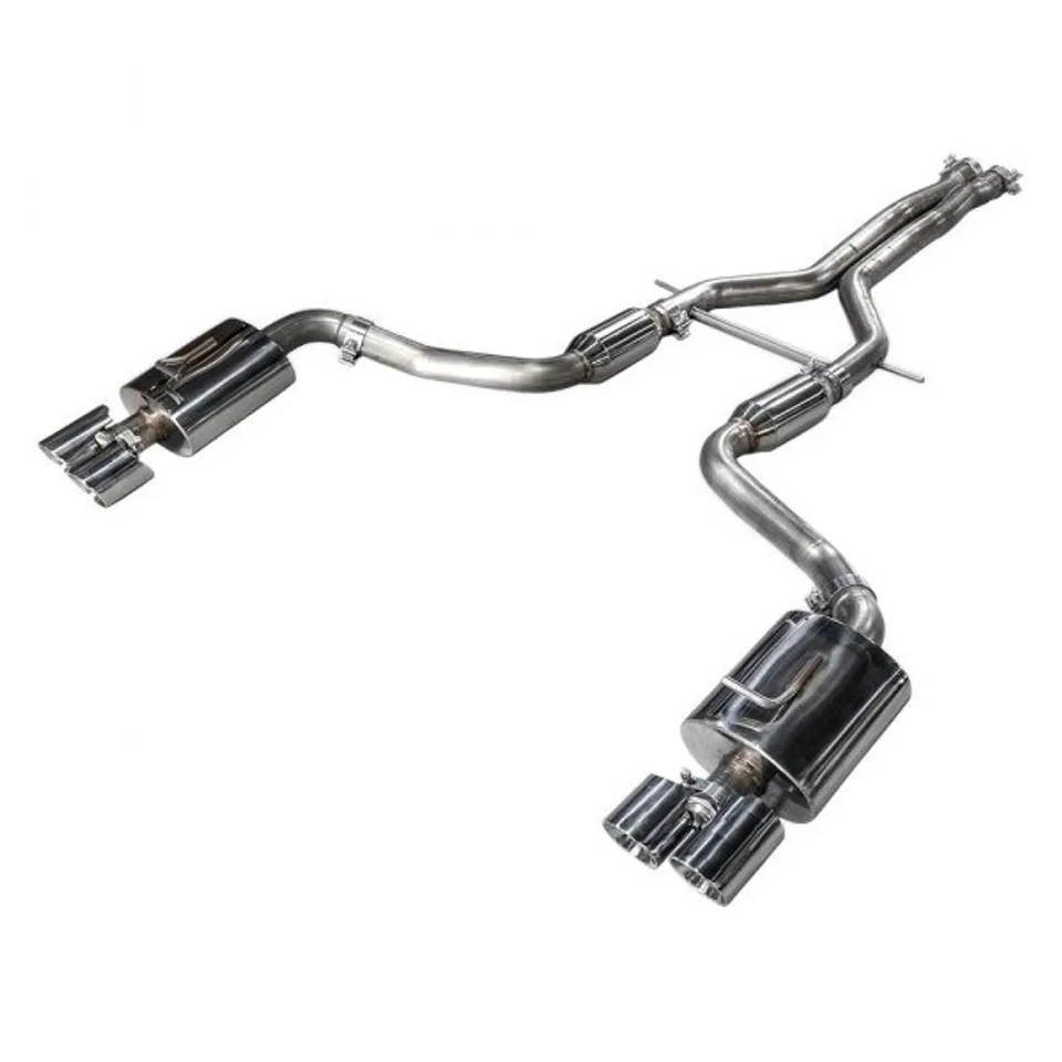 AWE Tuning 06-08 Audi B7 A4 3.2L Track Edition Dual Tip Exhaust - Polished Silver Tips 3040-32012 1 of 1