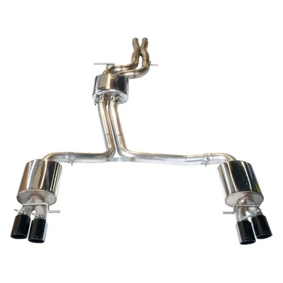 AWE Tuning 06-08 Audi B7 A4 3.2L Track Edition Quad Tip Exhaust - Diamond Black Tips 3040-43010 1 of 1