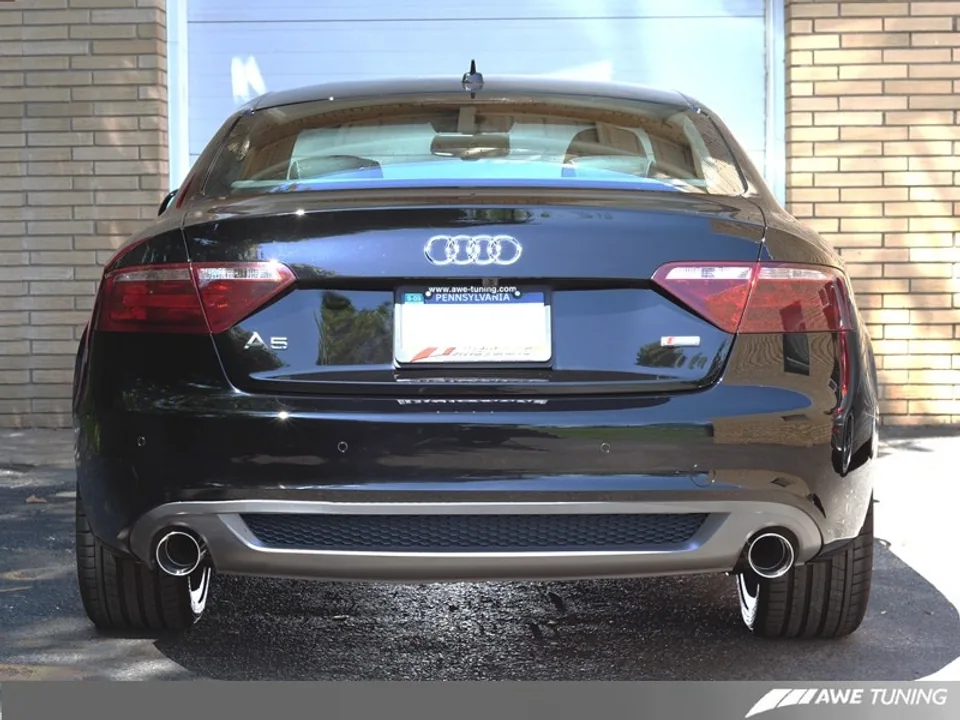 AWE Tuning 08-11 Audi B8 A5 3.2L Track Edition Exhaust System - Dual 3.5in Diamond Black Tips 3020-33020 2 of 3
