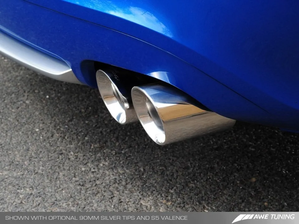 AWE Tuning 08-11 Audi B8 A5 3.2L Track Edition Exhaust System - Quad 90mm Slash Cut Silver Tips 3020-42012 3 of 3